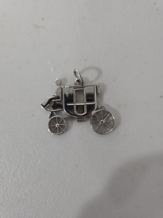 Coach Handbags - COACH Silver Carriage Bag Charm Pendant Silver Bag Tag Keychain